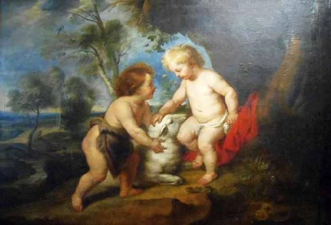 Peter Paul Rubens Infant Christ and St John the Babtist in a landscape Germany oil painting art